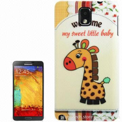 Cute Color Print Cartoon Giraffe Pattern Plastic Case for Samsung Galaxy Note III, Lightweight